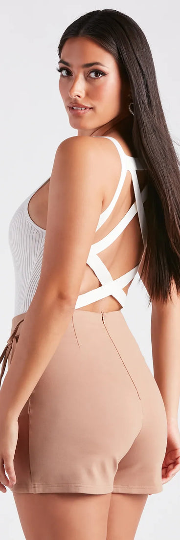 So Sultry Strappy Back Knit Bodysuit