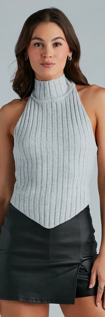 Cozy Girl Cutie Mock Neck Lace-Up Sweater Top