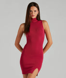 Knit Talks Mock Neck Sleeveless Sweater Dress