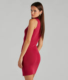 Knit Talks Mock Neck Sleeveless Sweater Dress