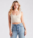 Fall Back In Love Cable Knit Crop Top