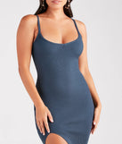 Revamp your 2025 wardrobe with this chic addition, the Perfectly Stylish Sleeveless Ribbed Knit Midi Dress in dark denim, perfect for elevating your style in the new year.