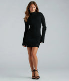 Make An Appearance Lace-Up Sweater Mini Dress