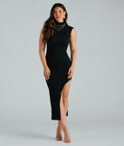 Too Cozy And Cute Mock Neck Sweater Midi Dress