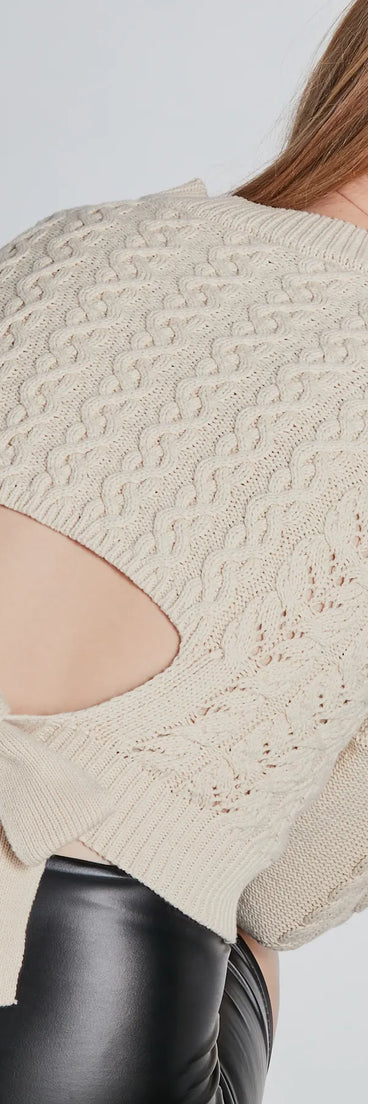 Casual Cuddles Tie-Back Sweater