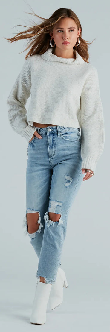 Second Look Turtleneck Open Back Sweater