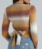 Sunset Ombre Stripe Tie Back Crop Sweater