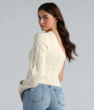 Better Half Cable Knit One Shoulder Sweater Top