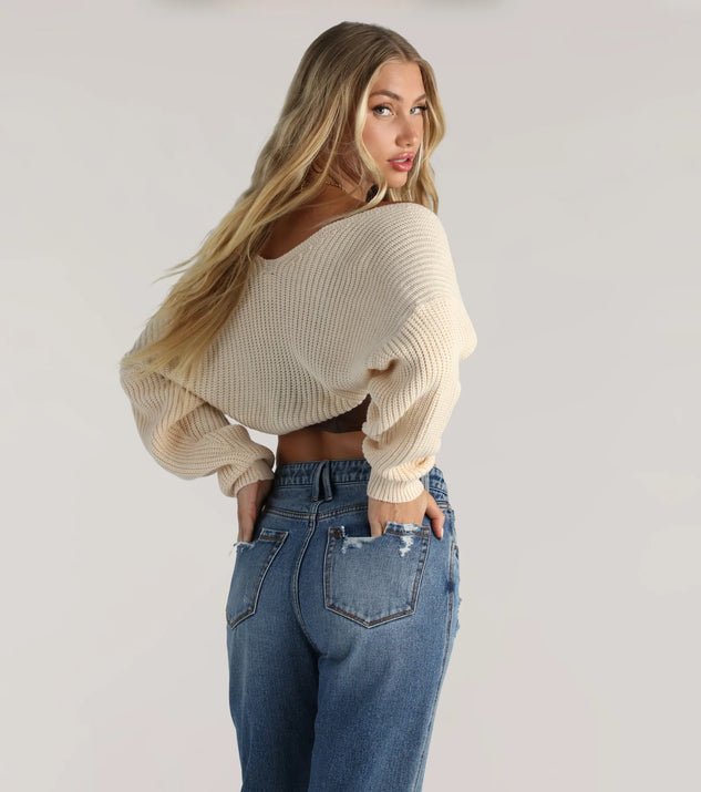 Sweet And Cozy Oversized Knit Sweater Bolero | Windsor