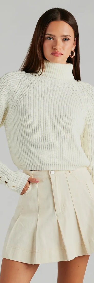Fall Favorite Turtleneck Braided Sleeve Sweater