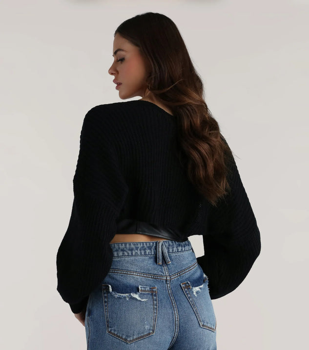 Sweet And Cozy Oversized Knit Sweater Bolero | Windsor