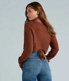 Tied Together In Style Striped Cable Knit Sweater