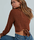 Tied Together In Style Striped Cable Knit Sweater