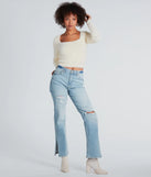 Cuddle Up Eyelash Knit Scoop Neck Crop Sweater
