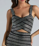 All Night Glitz Rhinestone Bandage Crop Top