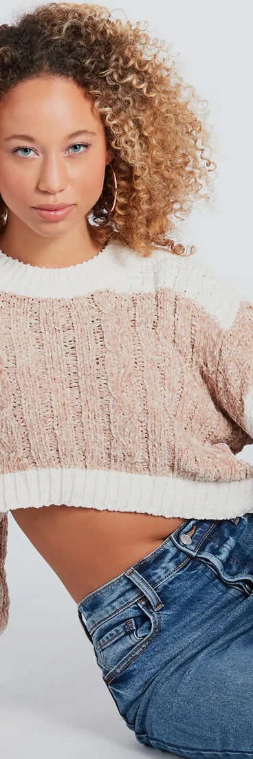 A Toast To Cute Chenille Striped Sweater