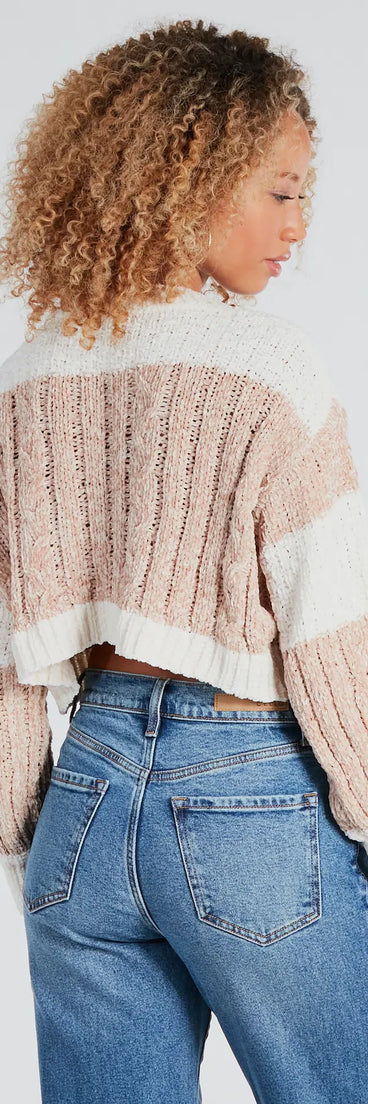 A Toast To Cute Chenille Striped Sweater