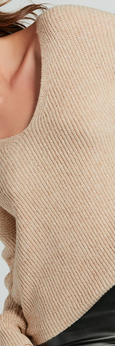 Head-Turning Cutie Oversized Knot Back Sweater