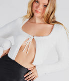 Flirty Charm Eyelash Knit Cardigan Sweater