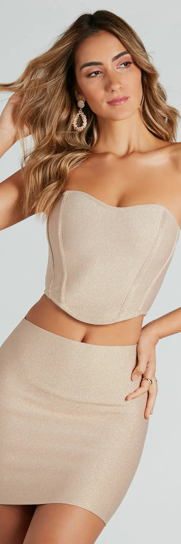 Fantasy Girl Metallic Bandage Corset Top