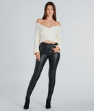 Warm Up Wrap-Front Ribbed Knit Sweater