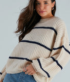 Confident Cutie Striped Oversized Sweater
