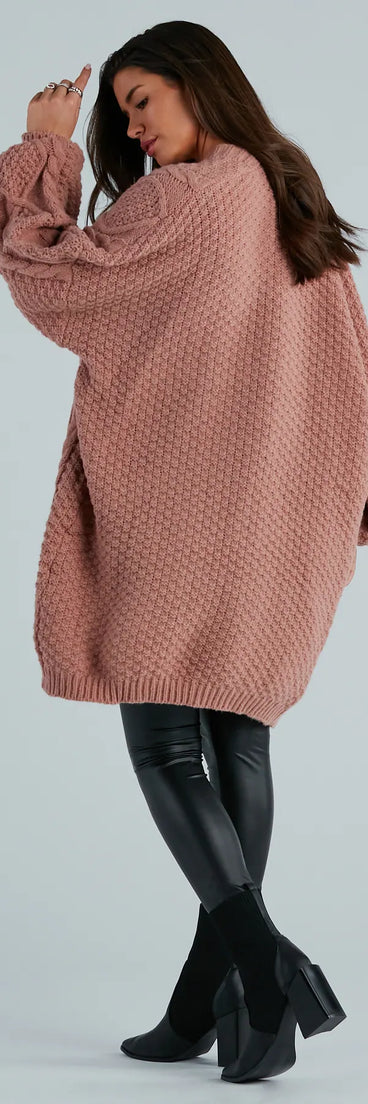 Coziest Cutie Oversized Cable Knit Cardigan