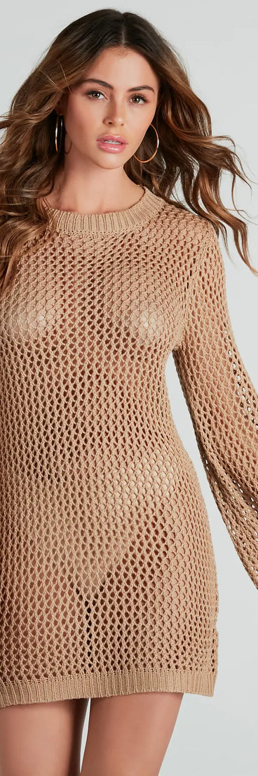 Take Me Away Crochet Tunic Sweater