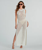 Resort Paradise Crochet Open Back Maxi Dress
