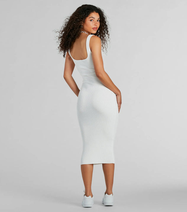 Perfect Pick Ribbed Knit Bodycon Midi Dress | Windsor