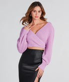 Classic Cozy Surplice Cropped Sweater