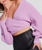 Classic Cozy Surplice Cropped Sweater