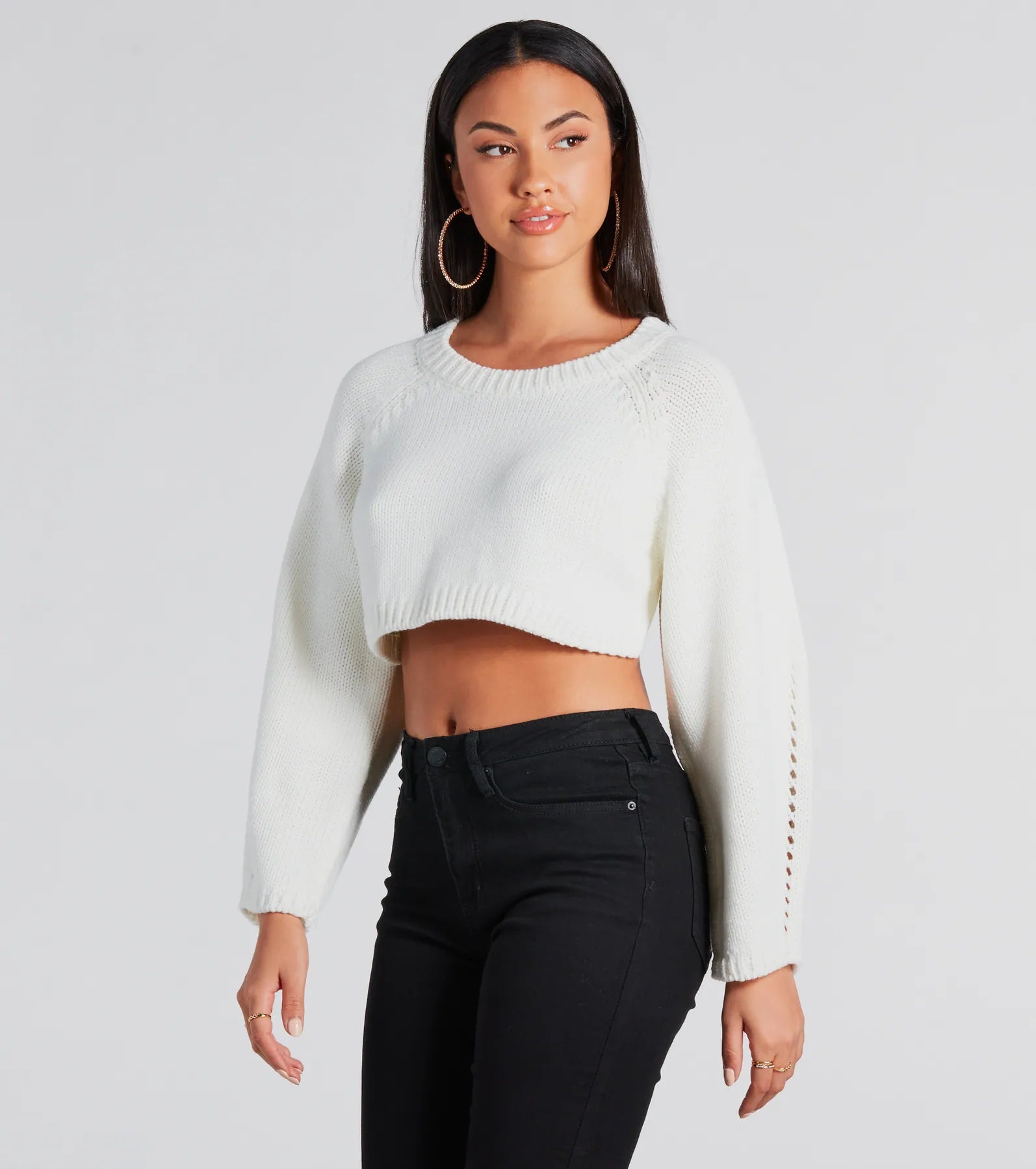 Elevated Cozy Open Back Cropped Sweater | Windsor