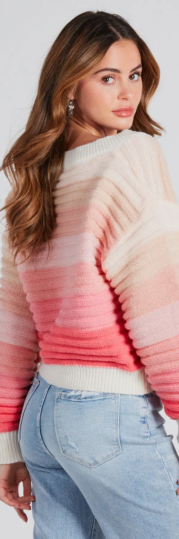 Chill Days Ombre Striped Knit Cardigan