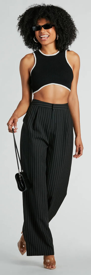 Cute Charm Sweater Knit Cropped Tank Top