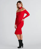 Highly Selective Choker Neck Sweater Midi Dress