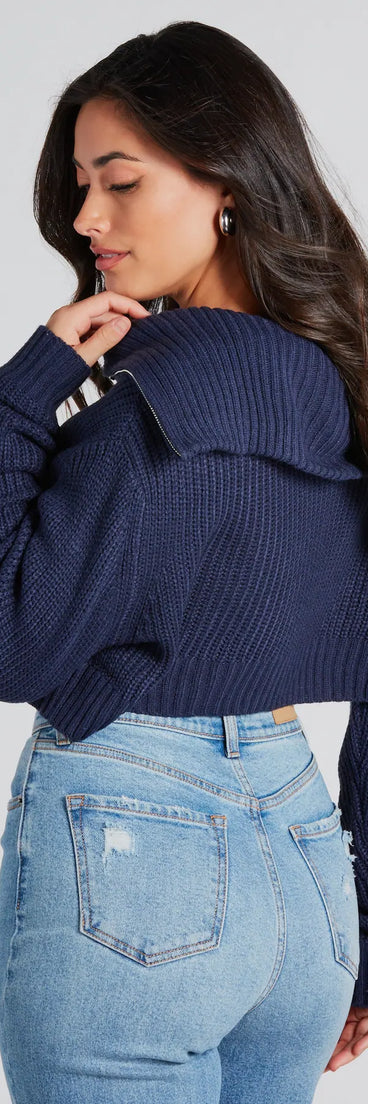 Casually Classic Collared Zip-Front Sweater