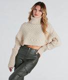Cozy Bonds Cable Knit Turtleneck Sweater