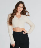 Such A Cutie Cable Knit Cropped Cardigan
