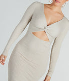 Twist Perfection Cutout Sweater Midi Dress