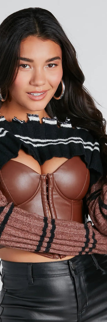 Meet Me Halfway Striped Sweater Topper