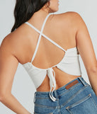 Cute Feel Halter Strappy Back Crop Top