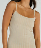 Revamp your 2025 wardrobe with this chic addition, the Simple Staple Ribbed Knit Bodycon Mini Dress in taupe, perfect for elevating your style in the new year.