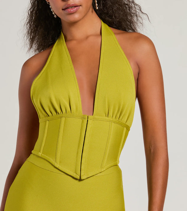 Sculpted Sultry Bandage Halter Crop Top | Windsor