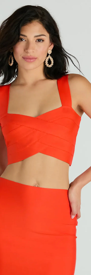 Set For Compliments Sleeveless Bandage Crop Top