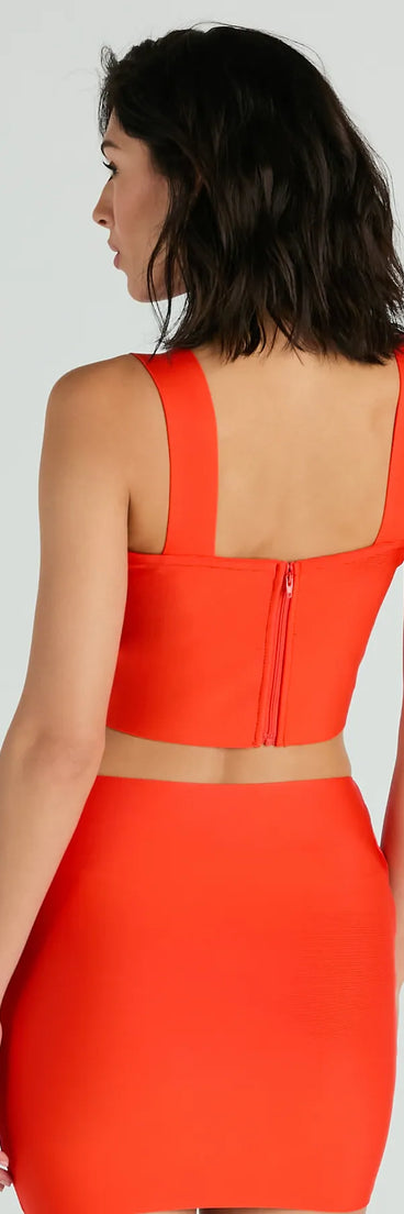 Set For Compliments Sleeveless Bandage Crop Top