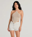 Boho Style Crochet Hanky Hem Halter Top