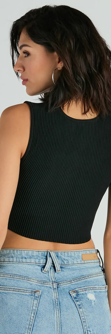 Essential for your seasonal closet, the Basically The One Sleeveless Cutout Crop Top offers a trendy twist on everyday tops so you can elevate your style effortlessly.