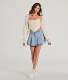 Wrap up in style with the The Sweetest Floral Rosette Long Sleeve Knit Bolero, a cozy ivory sweater for women designed for night-out looks, everyday outfits, or as a chic layering piece for the colder months.