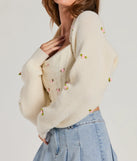 Wrap up in style with the The Sweetest Floral Rosette Long Sleeve Knit Bolero, a cozy ivory sweater for women designed for night-out looks, everyday outfits, or as a chic layering piece for the colder months.